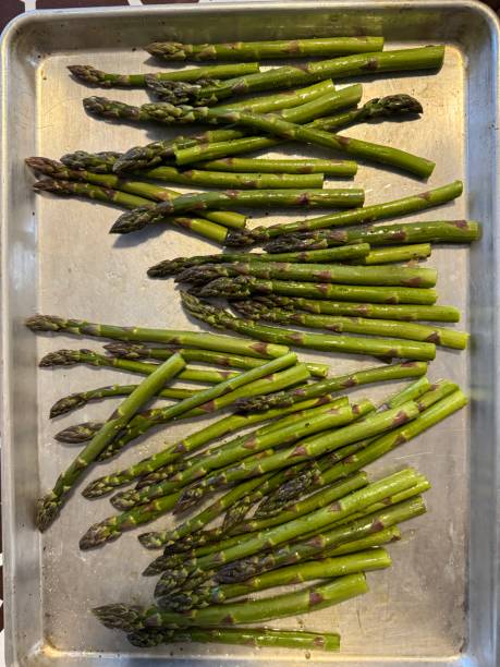 istock Baked asparagus on a tray 2154524482