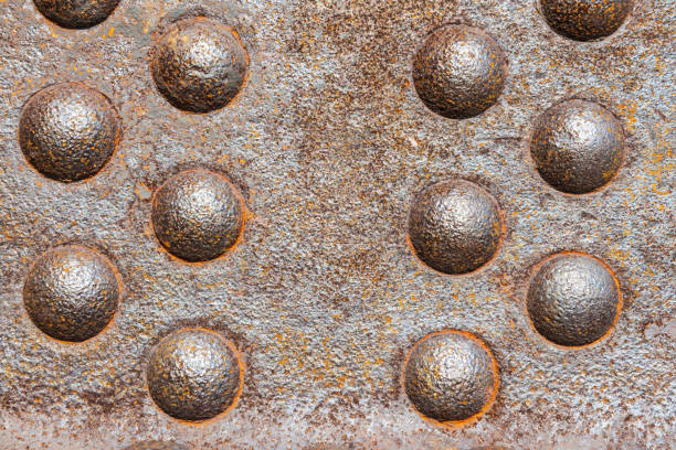 Texture of rusted metal and rivets