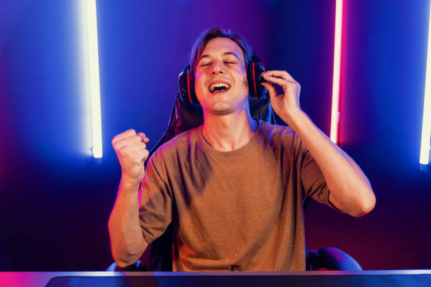 istock Host channel of smart streamer playing online game to be winner. Pecuniary. 2154527333