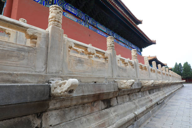 istock White marble railing in the park, Beijing 2154527401