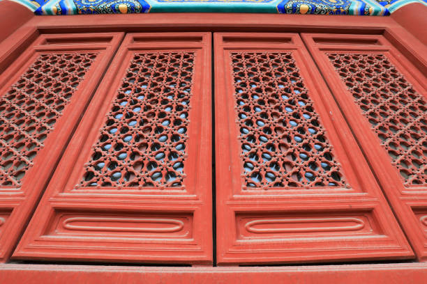 Wooden window lattice in the palace, Beijing