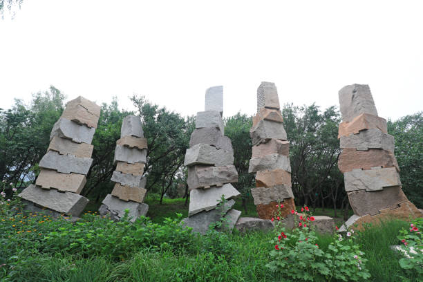 Rocks stacked together, beautiful architectural landscape, Beijing