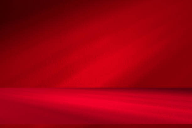 istock Wall interior background, studio and backdrops show products.with shadow from window color red . background for text insertion and presentation product 2154537879