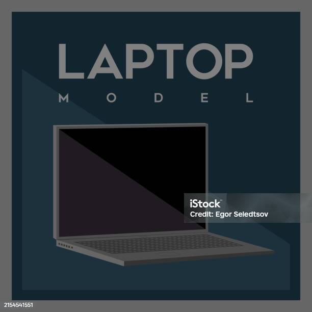 Computer Model Grahics Laptop Model Vector Graphics Stylization Stock Illustration - Download ...