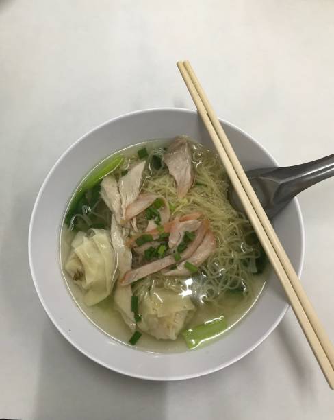 istock Red Pork Wonton Noodles Soup 2154544779