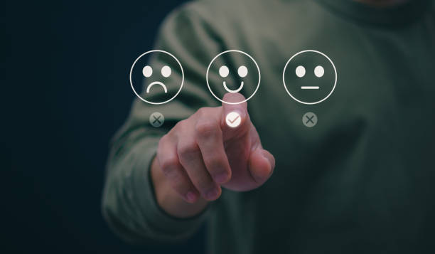 istock Customer services best excellent business rating experience. Satisfaction survey concept. user gives ratings to service experience on the online application, online marketing, and business processes. 2154546106