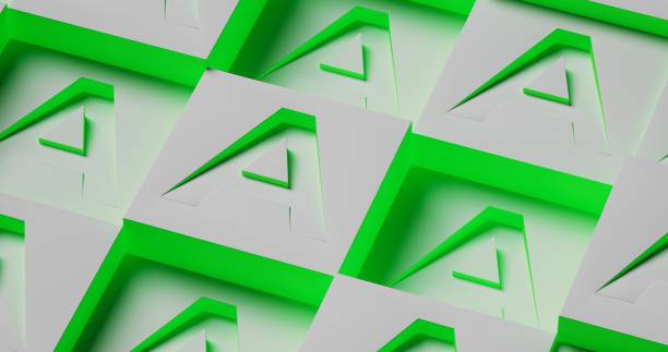 Numerous three-dimensional letters \