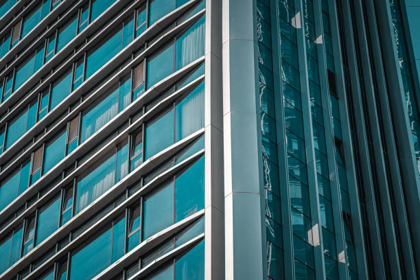 istock Modern financial buildings in business district;Architectural Backgrounds 2154554730