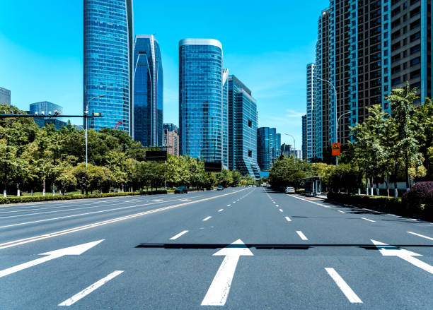 istock Modern financial buildings in business district;Architectural Backgrounds 2154554890