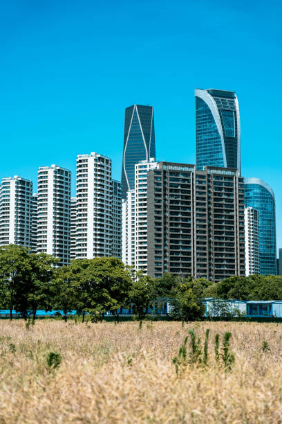 istock Modern financial buildings in business district;Architectural Backgrounds 2154555003