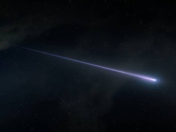 Shooting Star In The Starry Night Sky Stock Photo - Download
