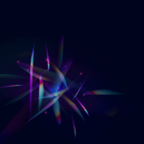 istock A big set of light effects of abstract refractive glow and glare with rainbow colors. Transparent refractive elements reflecting the rainbow crystal. Vector illustration 2154556679
