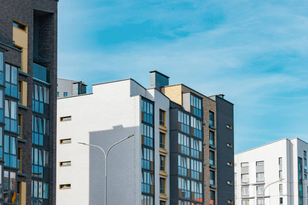 istock Expansive residential area with modern condos, luxurious architecture and rooftop views. High end 2154556955