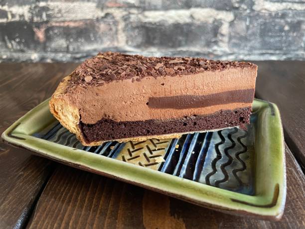 istock Chocolate-coated gateau chocolat on the top half 2154557077