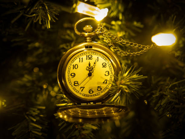 istock pocket watch on the Christmas tree 2154566747