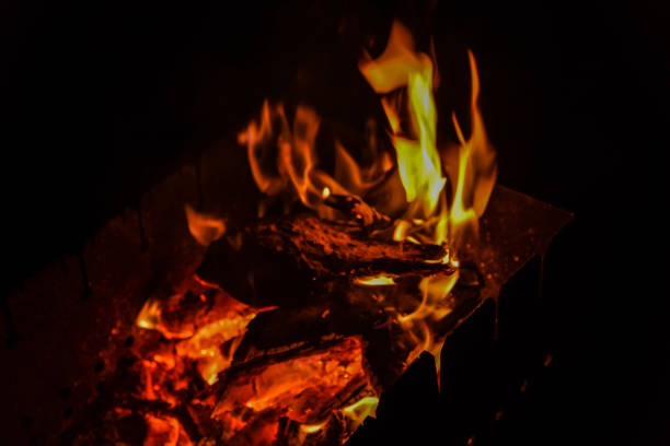 Flame of fire on a black background