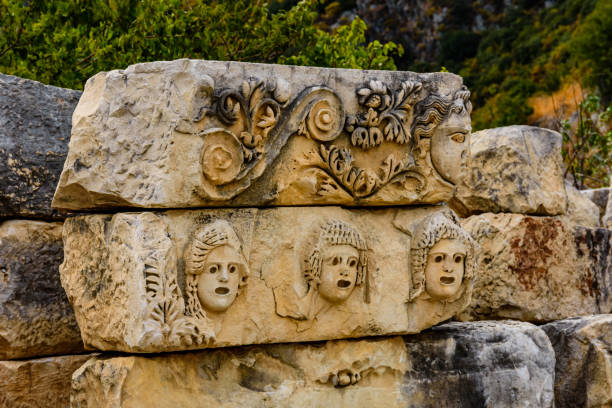 istock Stone faces bas relief at the Myra ancient city. Demre, Turkey 2154568605