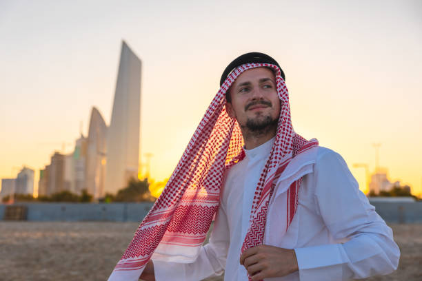 istock Portrait of a young sheik during sunset 2154569090