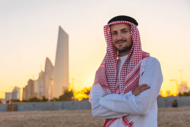 istock Portrait of a young sheik during sunset 2154569100