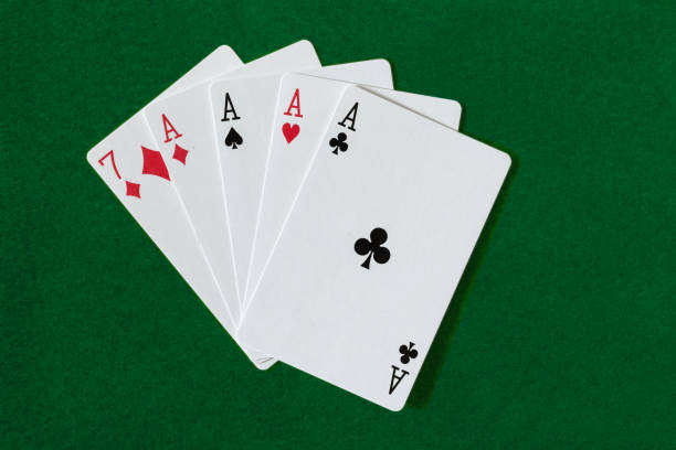 istock Four of a Kind: Four cards of the same value and a side card, the so-called 