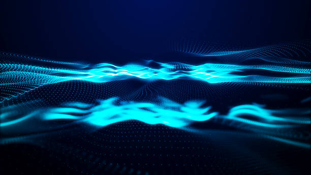 istock Digital technology background. Dynamic wave of glowing points. Colored music wave. Futuristic background for presentation design. 3d rendering. 2154583935
