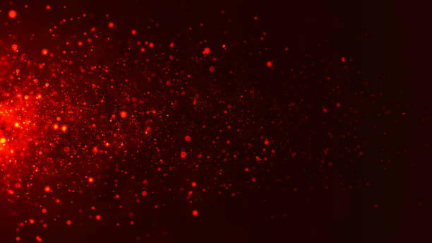 istock Colorful animation of bright particles flying horizontally. Dynamic particles randomly float in slow motion in space. Shimmering sparkling particles. Real colored particles in the air. 3d 2154583950