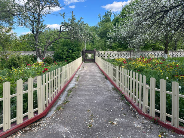 istock Metal picket fence 2154584280