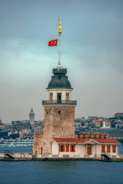 Istanbul cityscapenwith maiden tower in a sunny day