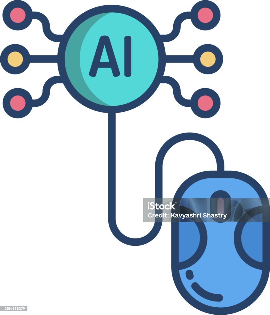 Computer Mouse Color Vector Mouse Linear Color Vector Illustration Stock Illustration - Download ...