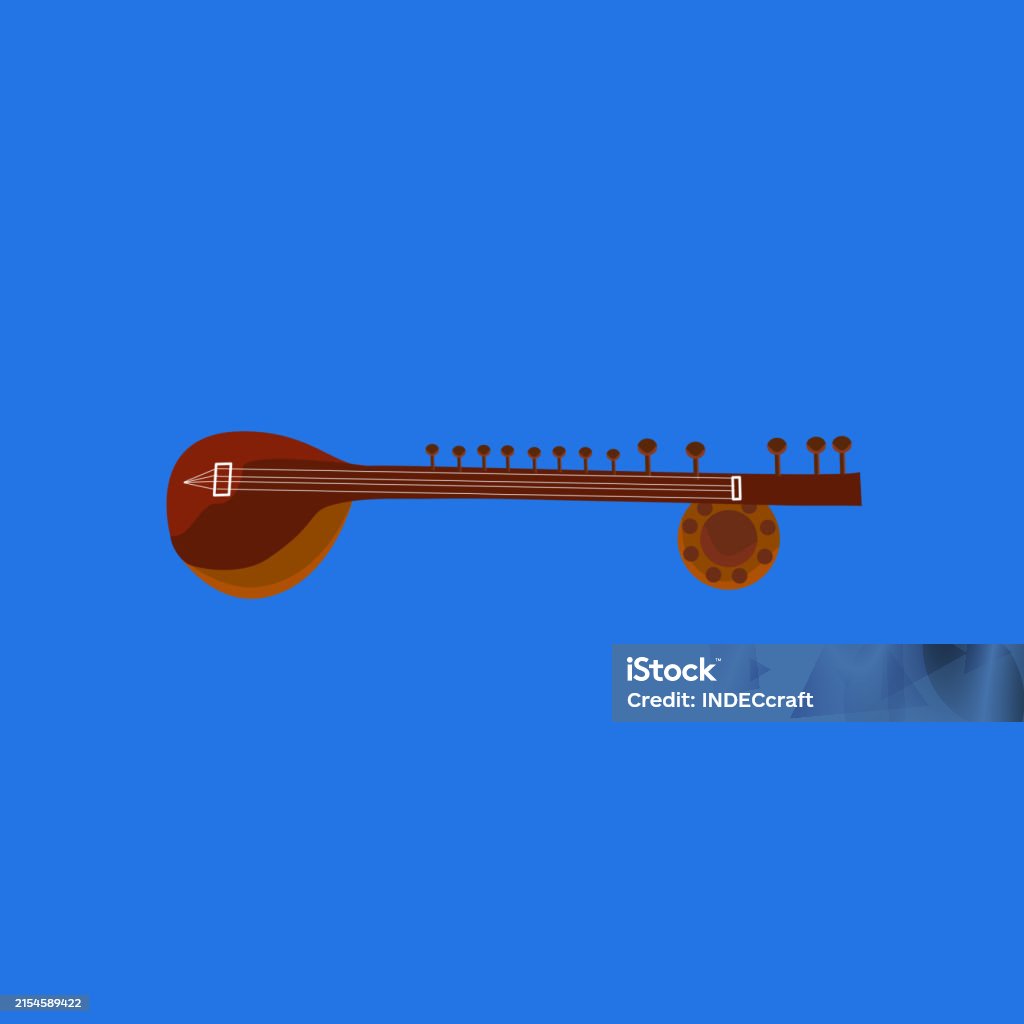 Sithara Instrument Sitara Instrument Stock Illustration - Download Image Now - Acoustic ...