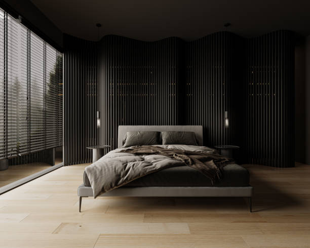 istock Luxurious and elegant bedroom interiors 3d modelling 2154589841