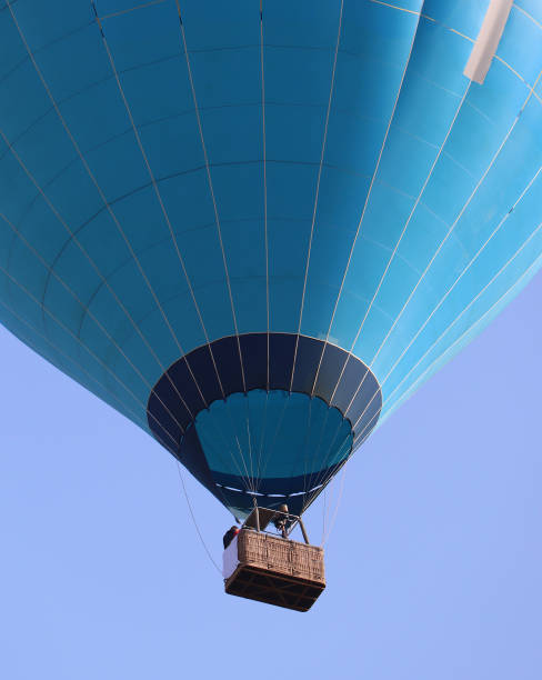 USA California, hot air balloon in flight  farm field.