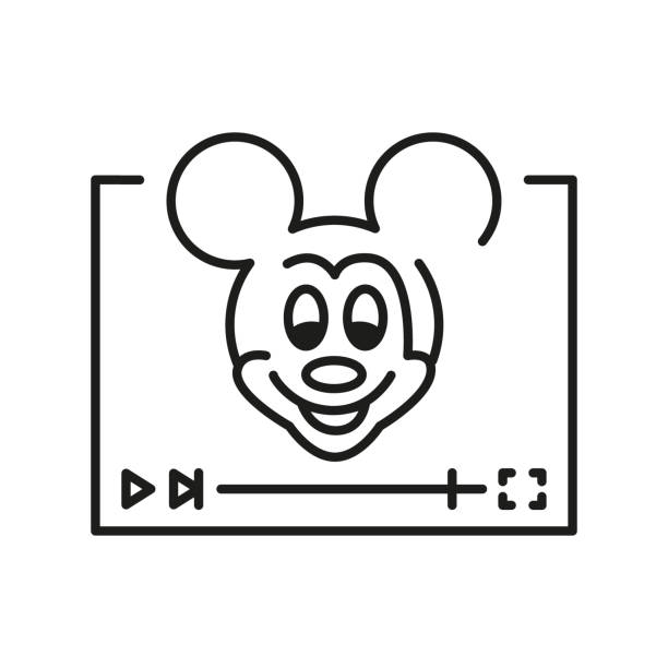 istock Animation film genre line black icon. 2154593215