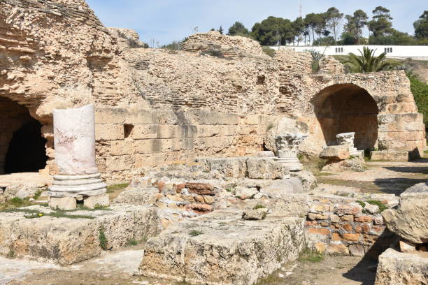 istock Brick and Large Block Foundations of Roman Bath Complex in Baths of Antoninus 2154596196
