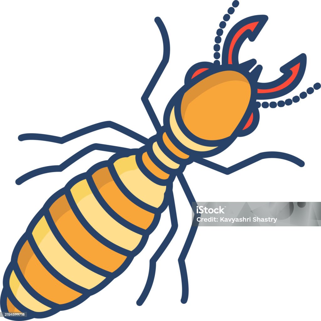 Simple Termite Colour In Termite Linear Color Vector Illustration Stock Illustration - Download ...