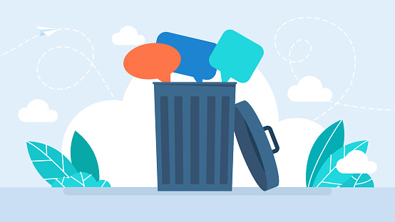 Throw Less At The Problem Throw Bad Talk Into The Trash Stop Bad Conversation Throwing Away ...