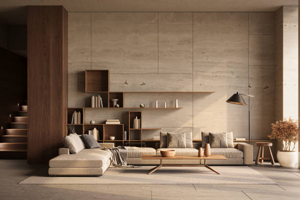 istock Interior design of modern apartment. Interior mockup, 3d render 2154600292
