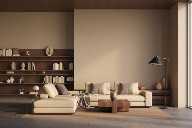 istock Interior design of modern apartment. Interior mockup, 3d render 2154600300