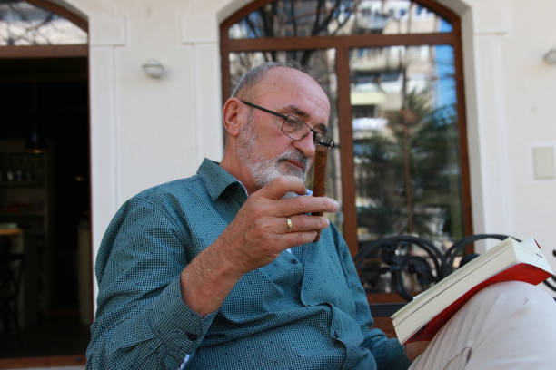 smoking read book glasses relax positive emotion