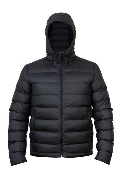 istock Black men sport winter jacket, isolated white 2154603067