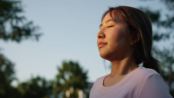 istock Woman relaxing in nature. 2154608725