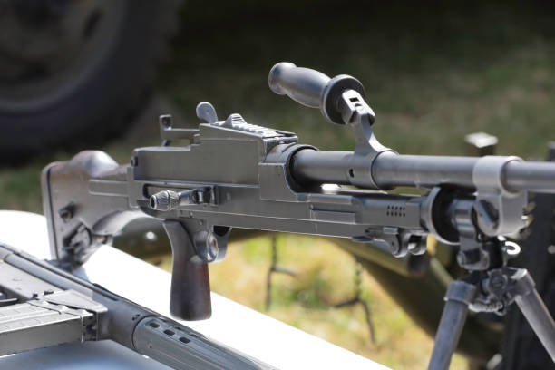 The Bren Gun is one of the most distinctive weapons of WW2, with its curved, top loading magazine and wide usage among all theatres of the second world war, the Bren gun is considered to be one of the best light machine guns ever produced and served with distinction during WW2, Korea, Borneo, Malaya and was still operational during the 1991 Gulf War with second line units in the British Army.This image was taken at an outdoor event over the weekend of 11th-13th August 2023, where reenactors, living historians, and members of the public can come to experience what life was like during the second world war, with live demonstrations, battle reenactments, and static displays from all over the world.