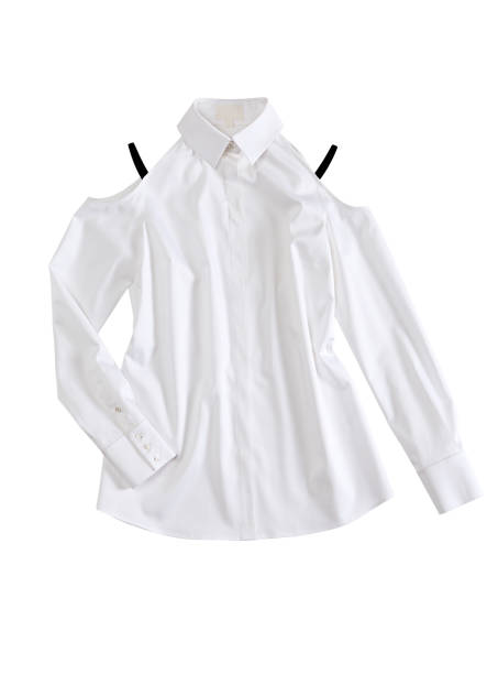 istock Fashionable white shirt isolated on white background 2154617099