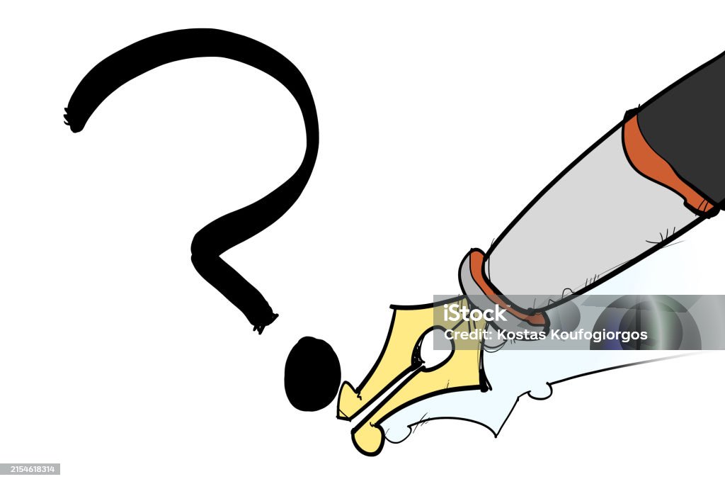 Question Pen Illustration Of A Pen Drawing A Question Mark Stock Illustration ...
