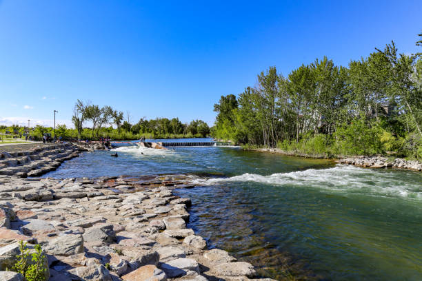 Summer recreation at a city park in Boise