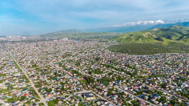 istock Bishkek Suburbs with Mountainous Backdrop 2154619181