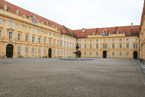 Wermsdorf, Germany - June 8, 2013: View to the Hunting Castle Hubertusburg. This castle was built in the 18th century by August the Strong and his son August the Second. The Palace was the place of the Treaty of Hubertusburg in 1763 beween some European countries like Austria, Saxony, Prussia and France. It was the end of the The Seven Years' War.