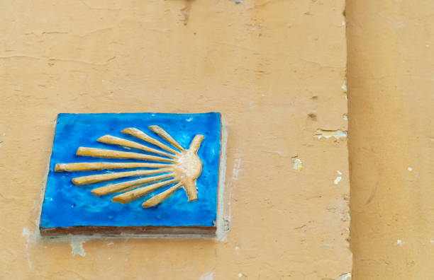 istock Camino de Santiago sign, in the wall. 2154632296