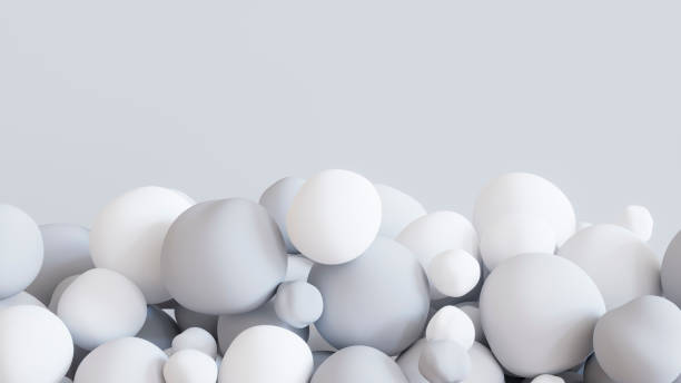 istock Pebbles, soft shapes, groups of deformed spheres background 2154639080