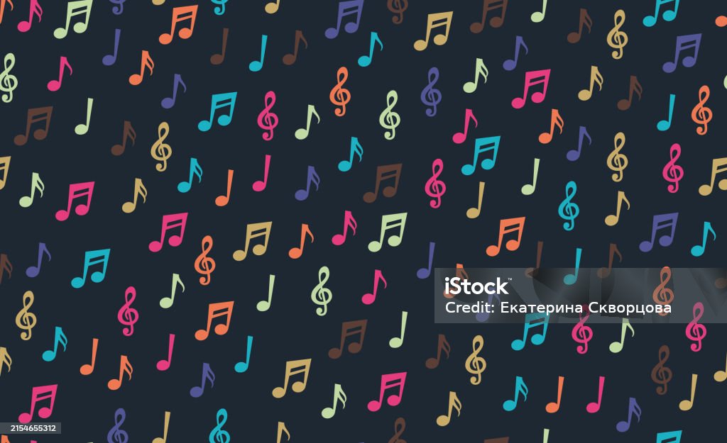 Music Notes Seamless Pattern Backdrop Music Note Background Seamless ...